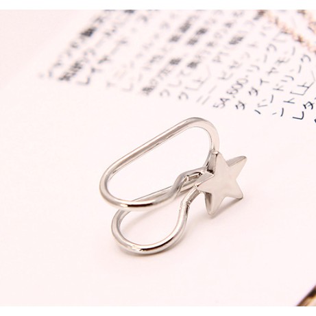 Khuyên tai nữ bông tai nữ kẹp vành cá tính hàn quốc sóng đính đá và dây dài tua rua