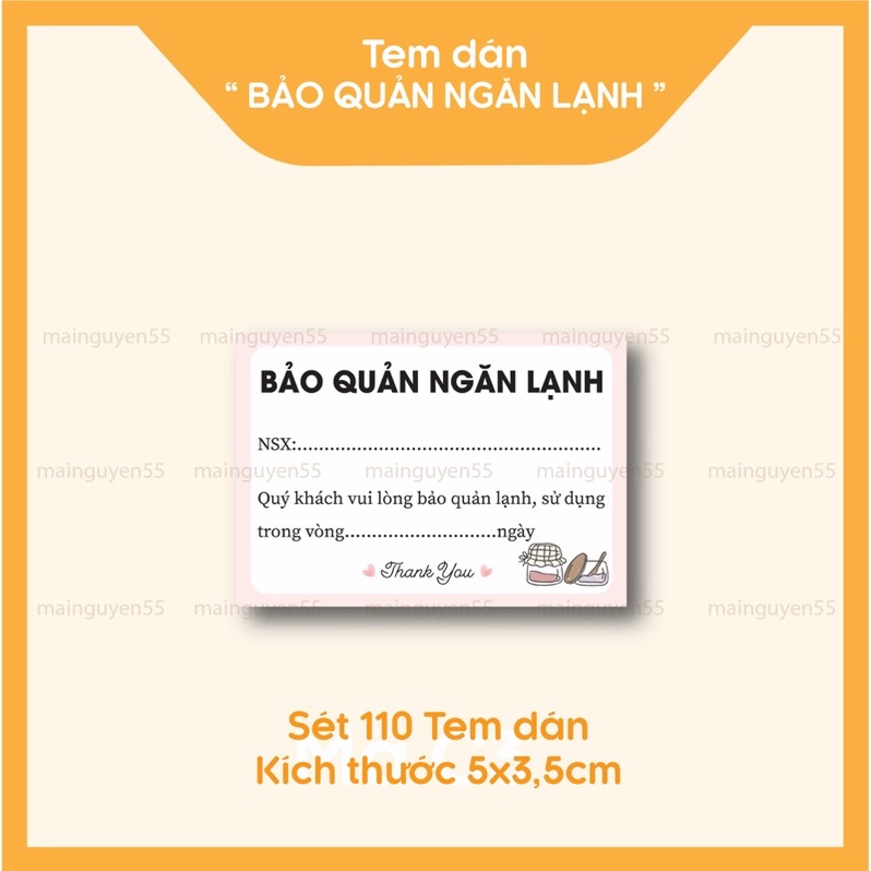 Combo 110 Tem Dán Bảo Quản Ngăn Lạnh