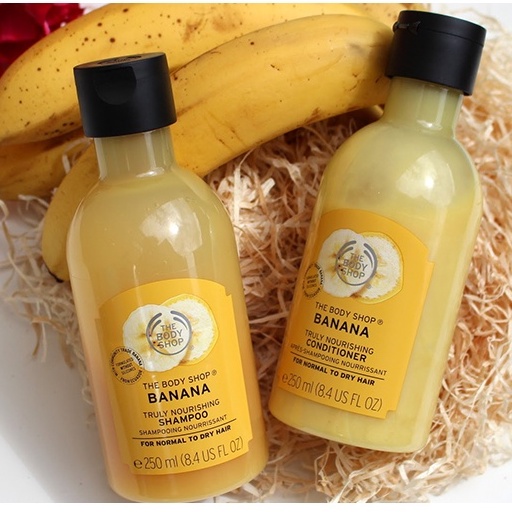 Dầu gội xả tóc hư tổn the body shop banana truly nourishing 250ml