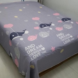 Vải may chăn ga áo gối,gối ôm khổ 2m35 hình bóng bay cá heo
