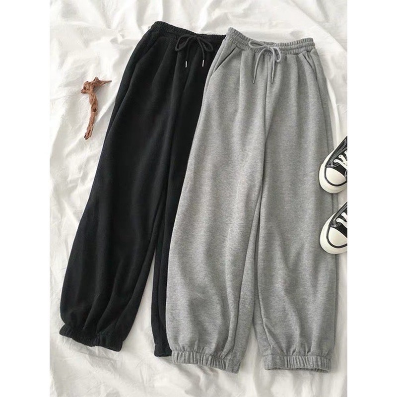 [ Ảnh Thật ] Quần Jogger Nỉ Dày Ống Rộng Bo Gấu Cực Năng Động | BigBuy360 - bigbuy360.vn
