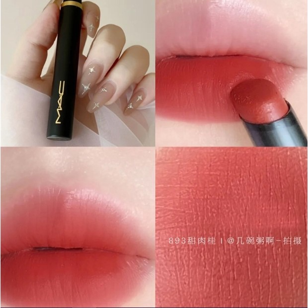 Son Mac Chính Hãng Powder Kiss Velvet Blur Slim Stick, son mac thỏi dài mới các màu hot nhất