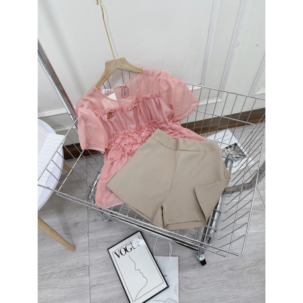 [ 𝐅𝐑𝐄𝐄 𝐒𝐇𝐈𝐏 ]   BỘ TƠ BÈO HỒNG QUẦN SHORT ĐÙI BE