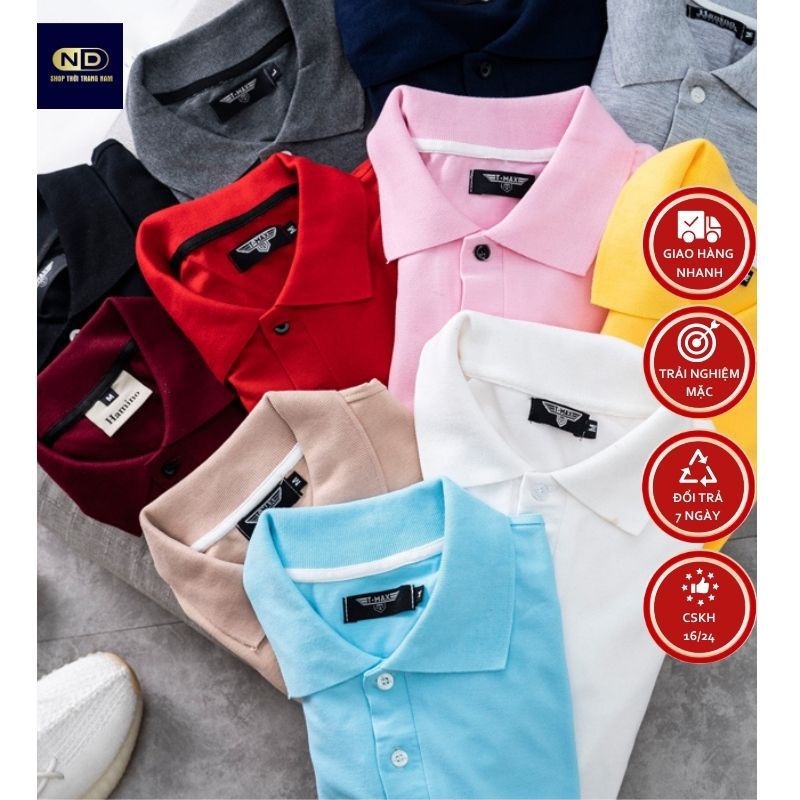 áo polo nam cổ dệt - ND shop thời trang nam - áo nam chất liệu cotton, co giãn tốt | BigBuy360 - bigbuy360.vn