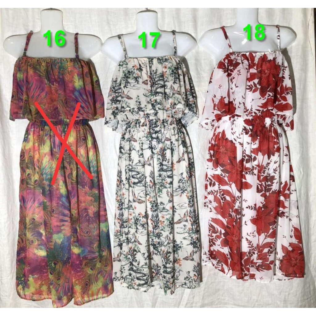 Đầm maxi voan 2 dây bèo ngực | BigBuy360 - bigbuy360.vn