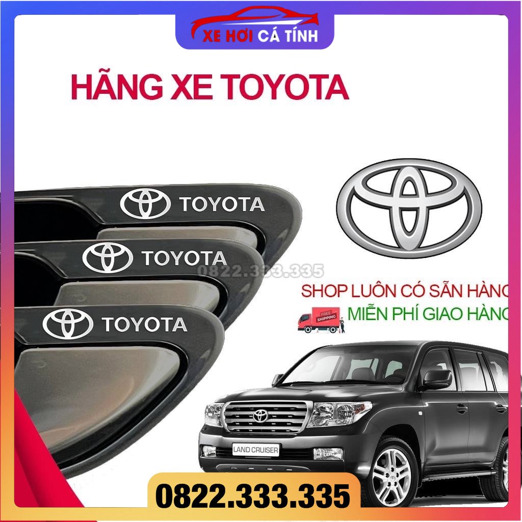 Miếng decal dán trang trí xe ô tô đẹp, tem kim loại chìm in logo hãng xe Toyota Camry, Altis, Vios, Wigo,Innova