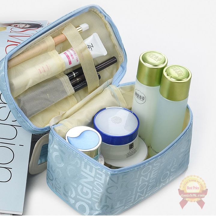 Túi đựng đồ trang điểm makeup Soigne ngăn rộng để mỹ phẩm cá nhân Vải OXFORD chống thấm nước du lịch