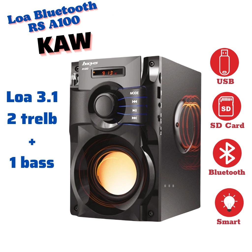 Loa karaoke gia đình, Loa Bluetooth KAW K600 Cao Cấp Dung lượng pin khủng - TẶNG KÈM MIC HÁT XỊN XÒ - Bảo hành 12 THÁNG