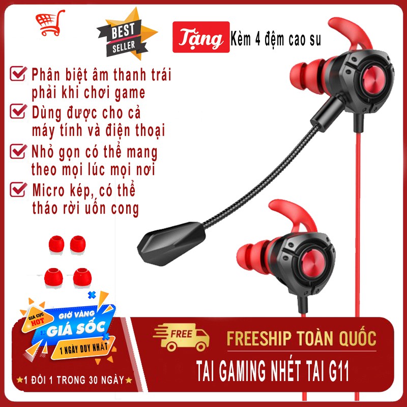 Tai nghe gaming có mic G2, G6, G9, G11, dành cho game thủ, siêu bass, tặng cáp kết nối jack 3.5 máy tính