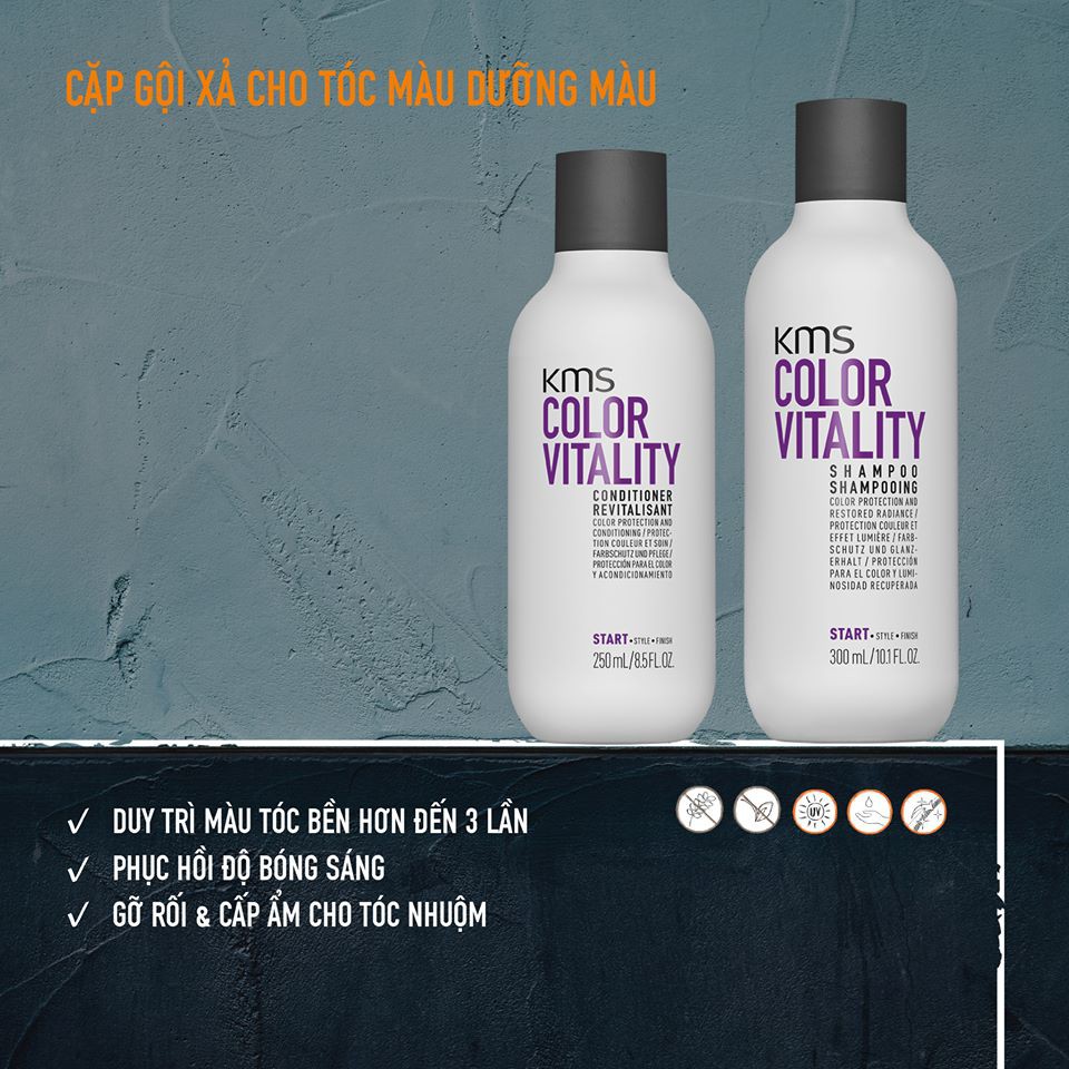 DẦU GỘI XẢ KMS GIỮ MÀU COLOR VITALITY 300ML-250ML