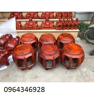 Đôn trống gỗ hương lào kích thước cao 35 đường kính mặt 30 cm. giá bán 600k một cái