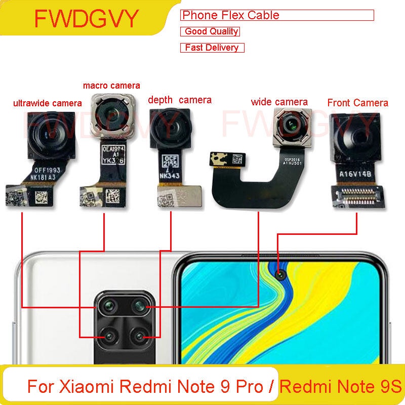 Phụ Kiện Mạch Camera Trước Sau Cho Điện Thoại Xiaomi Redmi Note 9S / Redmi Note 9 Pro