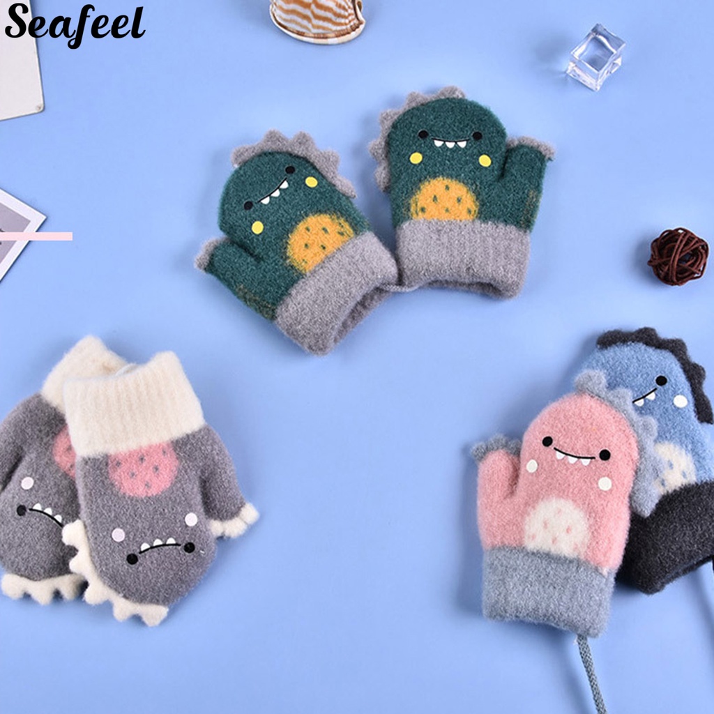 Găng Tay Dệt Kim Hình Thú Hoạt Hình Dễ Thương Cho Bé
