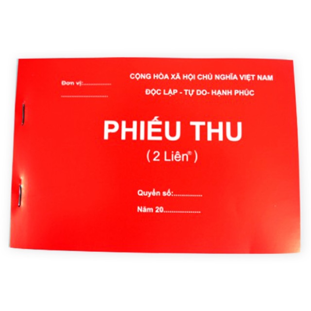 Phiếu Thu / Chi 2 liên - 3 liên A5 16x20cm mẫu số 01 TT ban hành thông tư số 200/2014/TT-BTC ngày 22/12/2014 của BTC