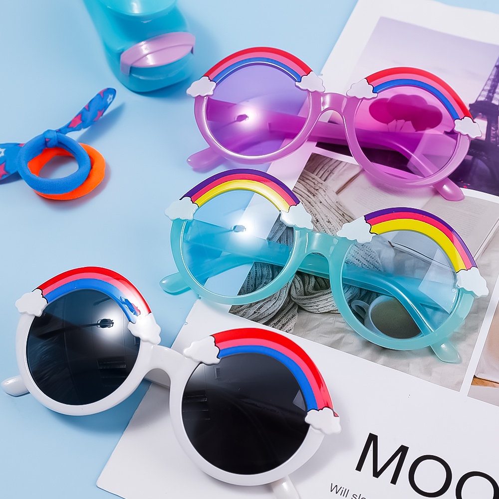Kính Mát Cầu Vồng Dễ Thương Thời Trang Cho Bé Chơi Ở Ngoài Bãi Biển / Đạo Cụ Chụp Ảnh