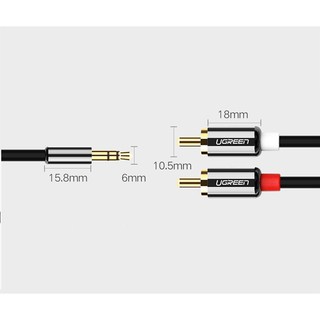 Dây Audio 3,5mm ra 2 đầu RCA dài 1M UGREEN 10749