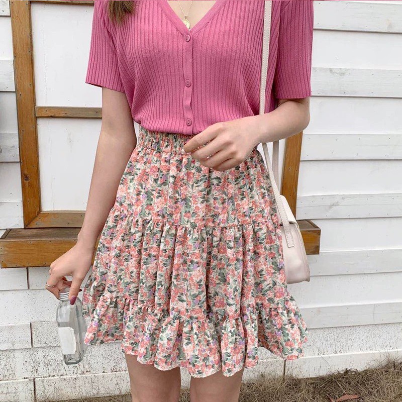 Chân Váy Voan Xếp Li In Họa Tiết Hoa Thanh Lịch Dành Cho Nữ | BigBuy360 - bigbuy360.vn