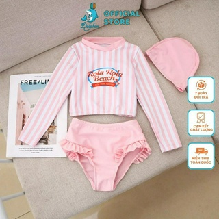 Đồ Bơi Bé Gái Đi Biển, Bộ đồ bơi Rola Beach, Set Quần Áo Bơi Dài Tay Du Lịch, Bộ Bơi Bikini 2 mảnh cho bé gái
