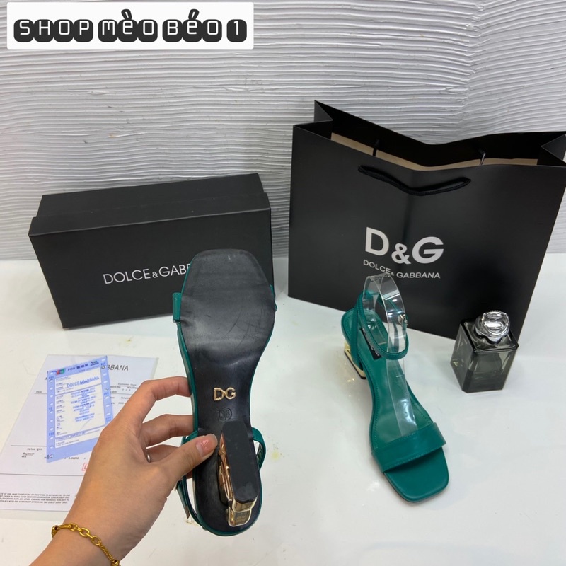 Sandal DG dolce quai ngang gót cách điệu fullbox