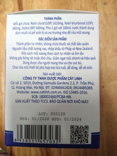 Hộp 50 gói muối rửa mũi SinuFresh - Công ty Cát Linh hàng chính hãng | BigBuy360 - bigbuy360.vn