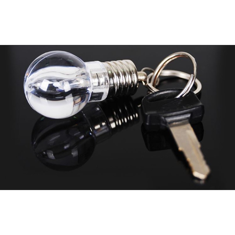 Móc khóa bóng đèn có led 7 màu (Trong suốt)