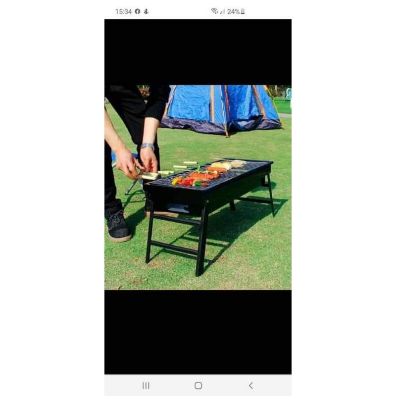 Bếp Nướng Than Hoa Dài Portable Barbecue Không Khói Inox Cao Cấp VAPUNO