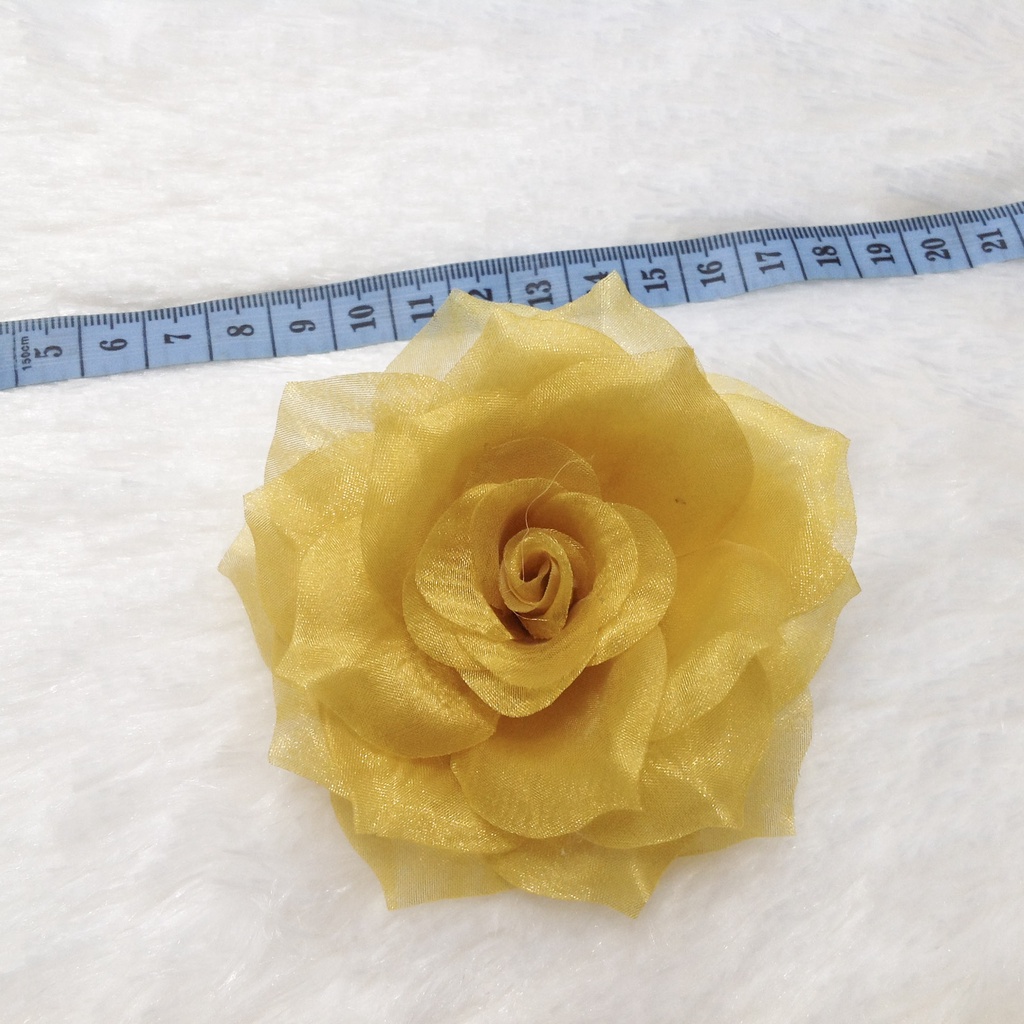 Bông voan hoa hồng mẫu đơn vải nhiều màu cài áo kết đính váy đầm vest sang trọng