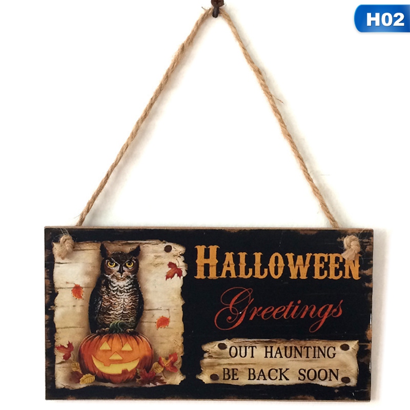 Tmdbyx Bảng Gỗ In Chữ Welcome Treo Cửa Trang Trí Halloween
