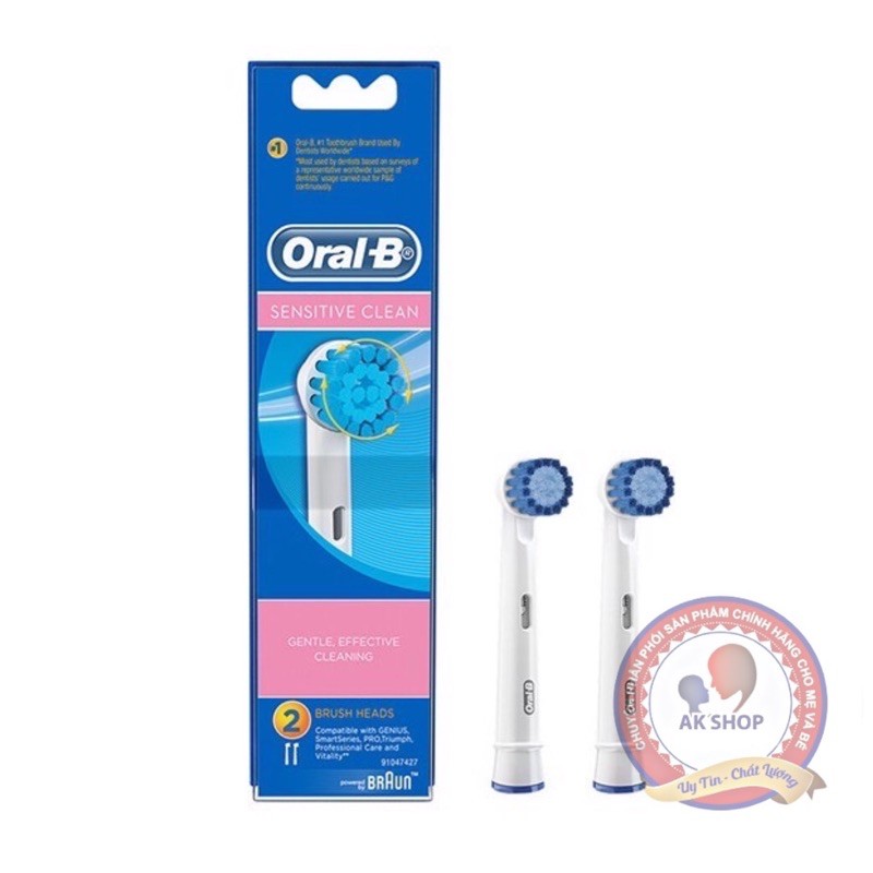 Set 2 sensitive Oral-b set 2 đầu sensitive răng nhạy cảm hàng chính hãng Germany