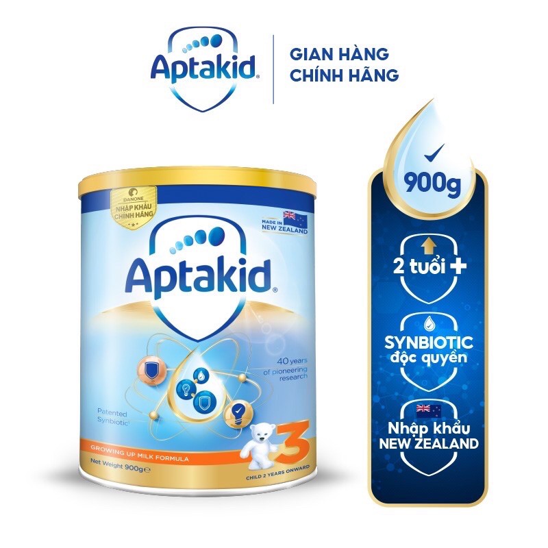 [Mã MKBMALL12 giảm 5% đơn 250K] Sữa bột Aptakid hộp thiếc số 3 (900g)