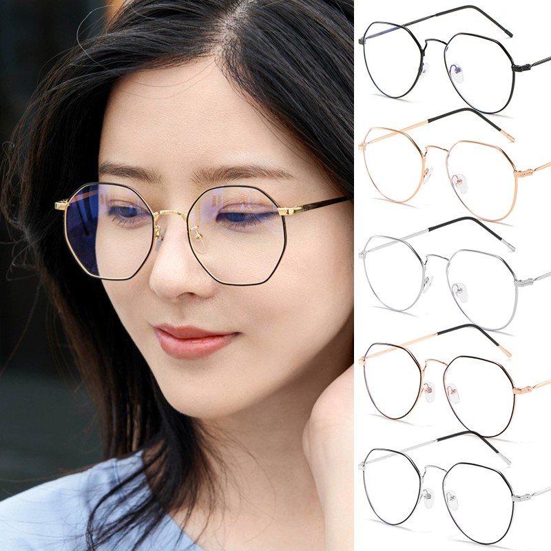 Mắt kính gọng tròn trong suốt chống ánh sáng xanh cho nam nữ