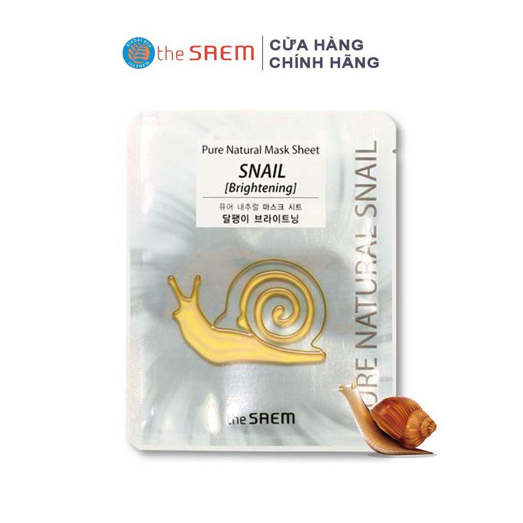 Mặt Nạ Giấy Dưỡng Trắng - Giữ Ẩm the SAEM Pure Natural Mask Sheet 20ml