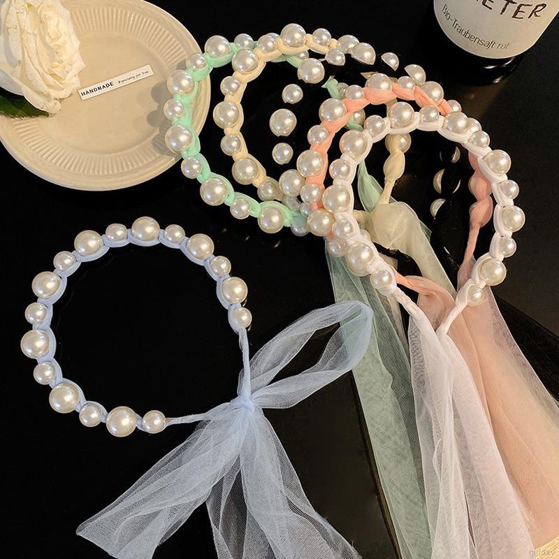 Băng Đô Dây Bện Đính Ngọc Trai Nhân Tạo Dễ Thương Phong Cách Nhật Hàn