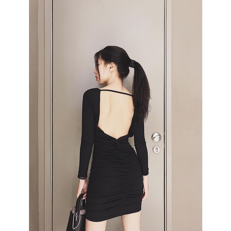 Đầm Body Tay Dài Hở Lưng Tinh Tế Mẫu Mới