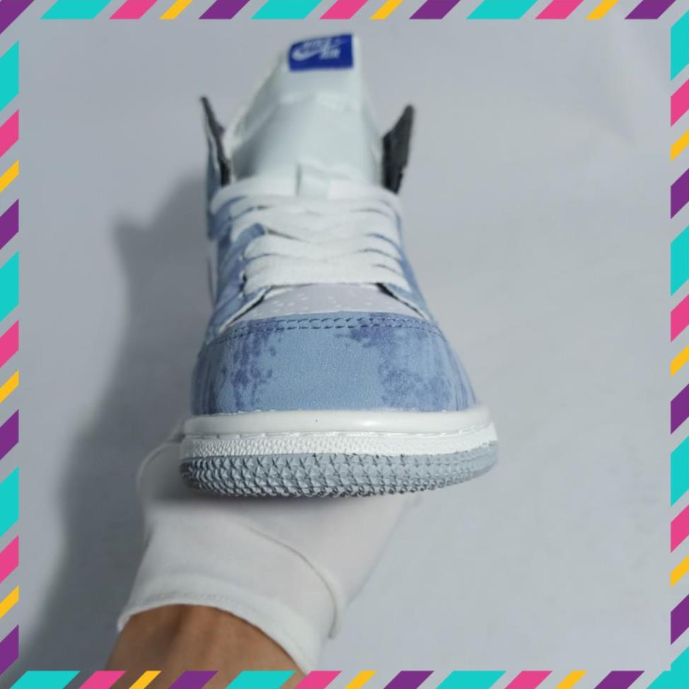 Giày Thể Thao Nam Nữ Sneaker Jordan Cao Cổ Jd 1 Cổ Cao Xanh Loang Hyper [Mẫu Mơi Chuẩn 11 - Full Bill Box] | BigBuy360 - bigbuy360.vn