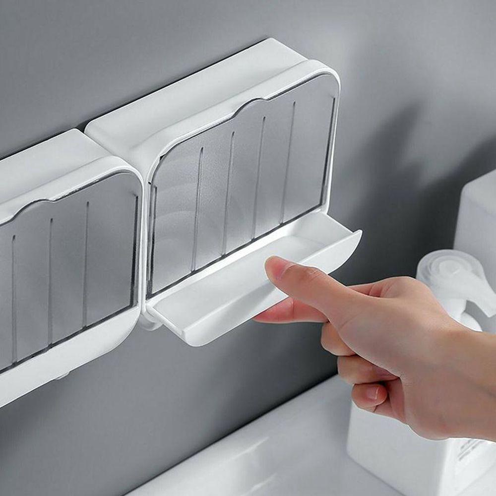 Hộp Đựng Xà Phòng Tự Dính Có Móc Treo Khăn Cho Nhà Bếp