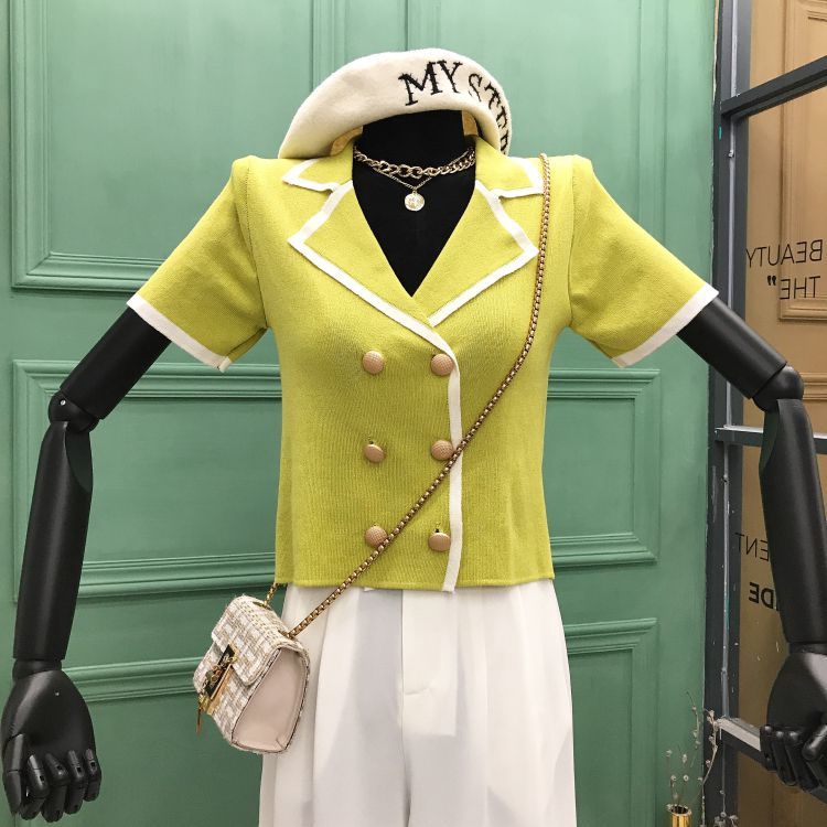 Áo cardigan tay ngắn dệt kim thiết kế nhỏ nhắn dạng mỏng phong cách Hàn Quốc thời trang mùa hè cho nữ | BigBuy360 - bigbuy360.vn