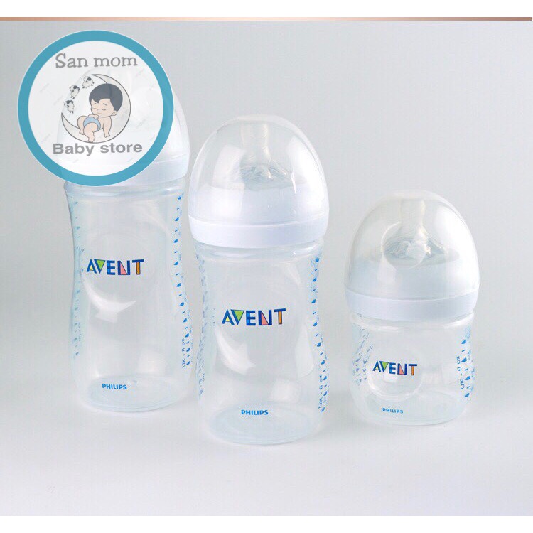 Bình Sữa Avent Natural 125/260/330 ML Chính Hãng Cho Trẻ Sơ Sinh, Nhập Khẩu Anh, Đủ Size Núm 0/1/2/3/4/3+