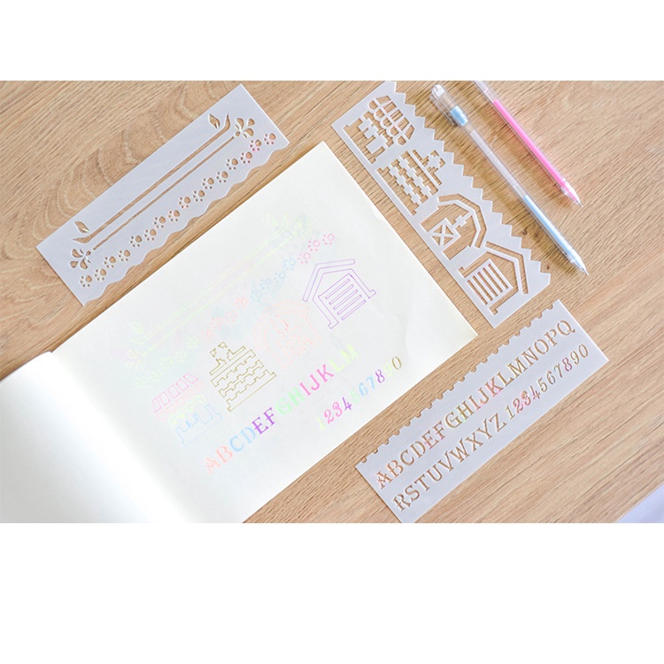 Bộ 8 khuôn bảng vẽ thủ công - làm Scrapbook - album ảnh DIY