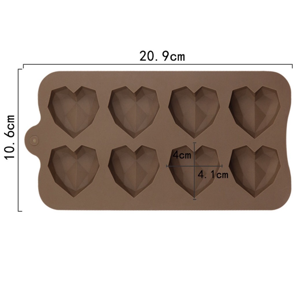 Khuôn Silicone Trái Tim Đổ Socola