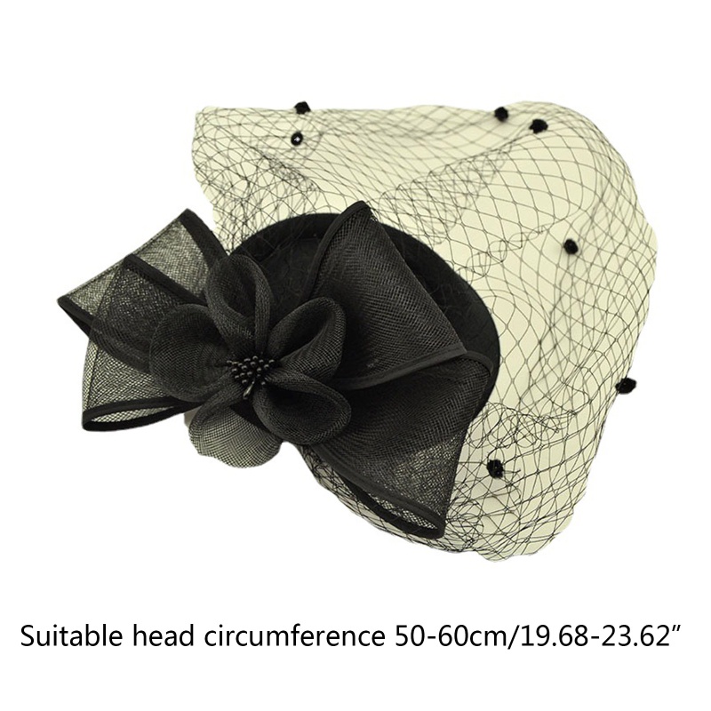 Mũ Lưới Thắt Nơ Phối Mạng Che Mặt Dùng Chụp Ảnh Tiệc Cưới