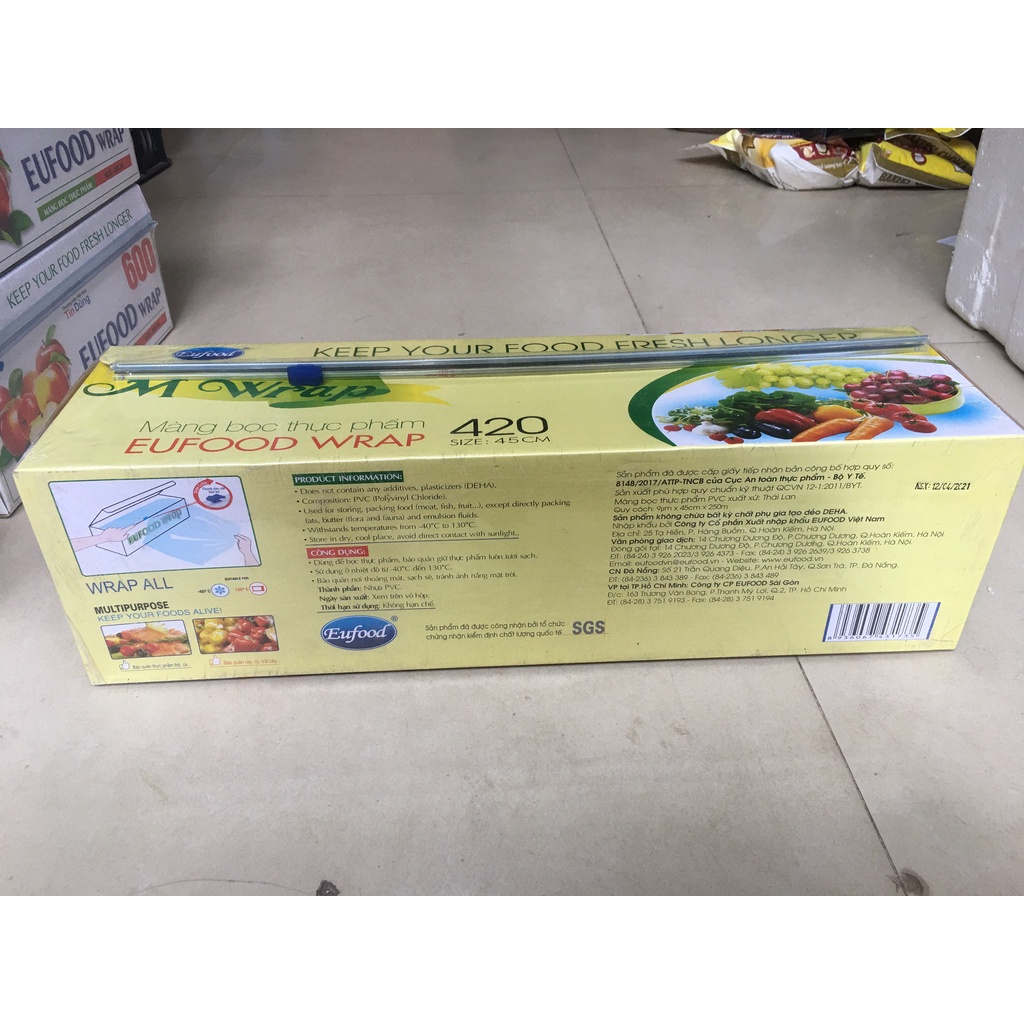 Màng Bọc Thực Phẩm EUFOOD Wrap 420 - Size 45cm x 250m