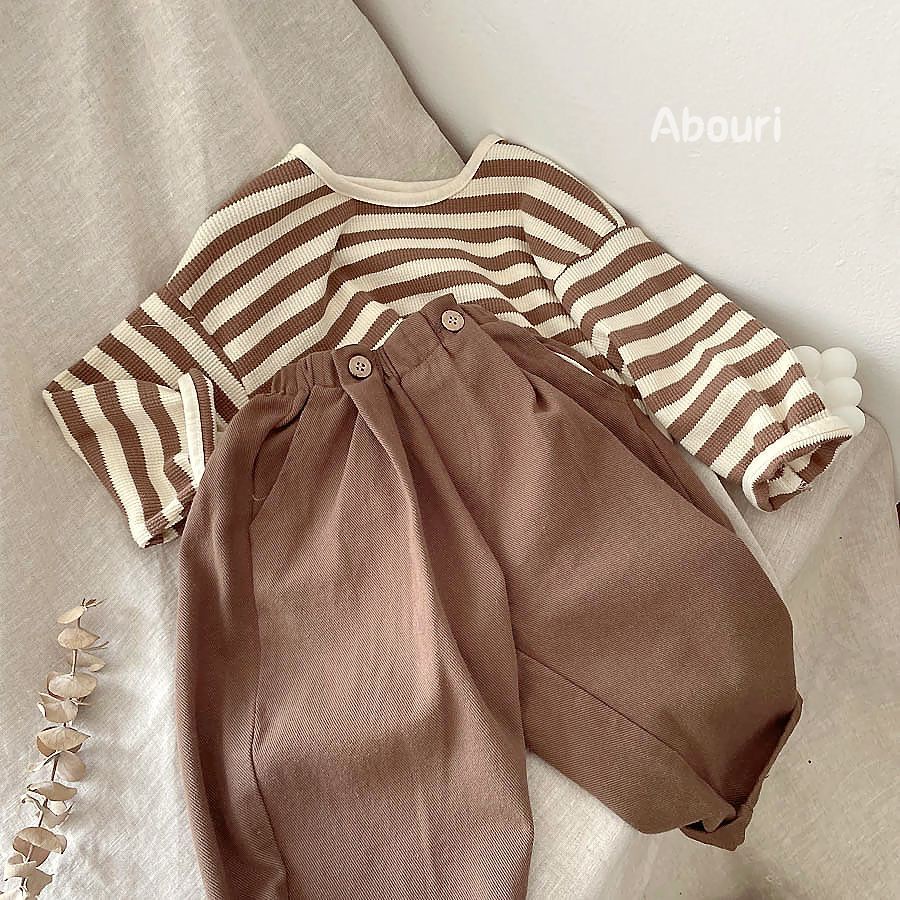 Quần Dài Dáng Suông Rộng Vải Cotton Mềm Cài Hai Hàng Nút Phong Cách Nhật Hàn Cho Bé Trai Và Gái 2 Tuổi