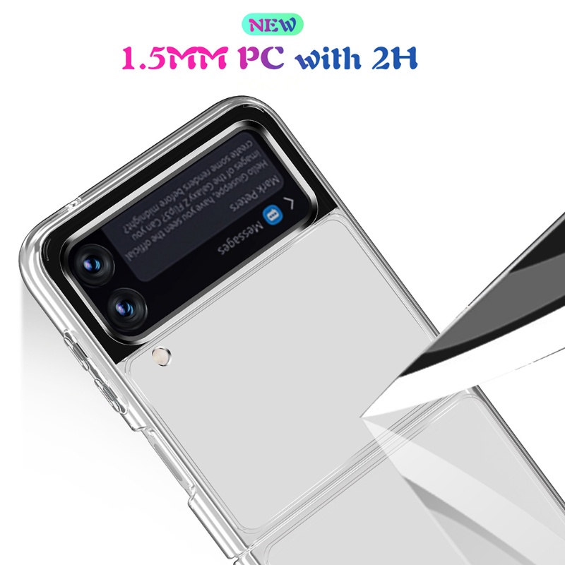Ốp điện thoại tpu trong suốt chống sốc tích hợp sạc không dây đa năng cho Samsung Galaxy Z Flip 3