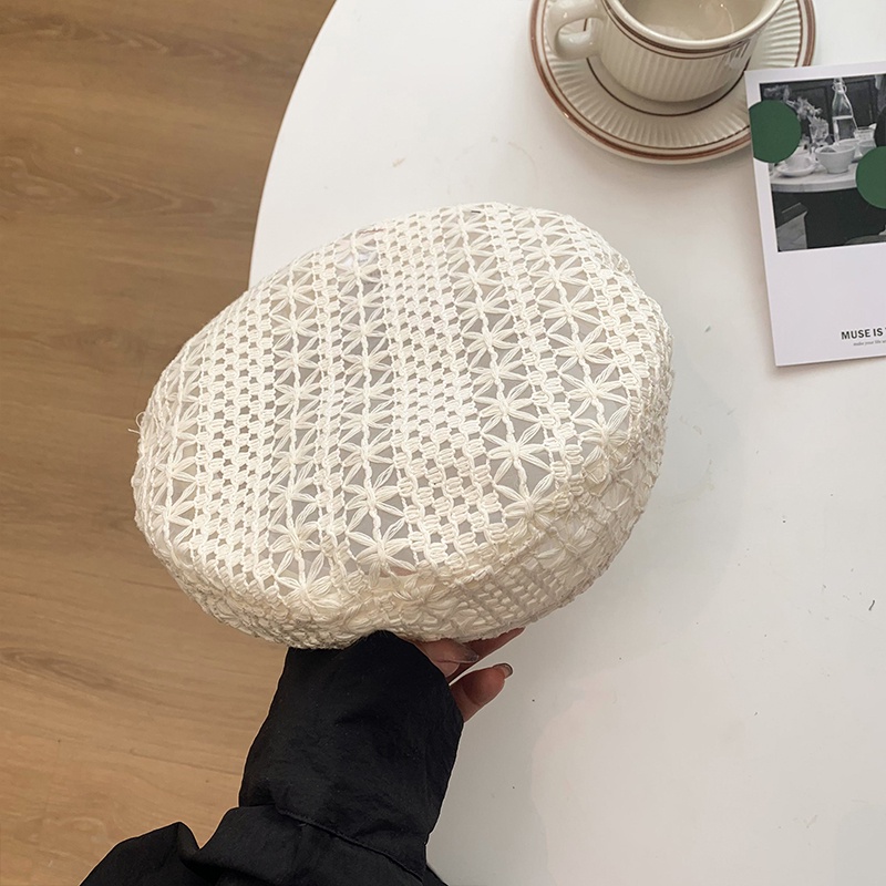 Mũ Beret Ren Mỏng Thoáng Khí Thời Trang Mùa Hè Cho Nữ