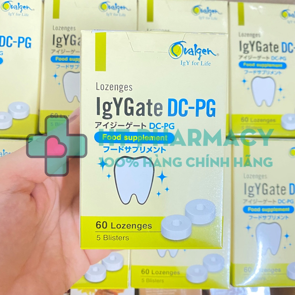 Viên ngậm IgYGate DC-PG hộp 60 viên chống sâu răng Nhật Bản