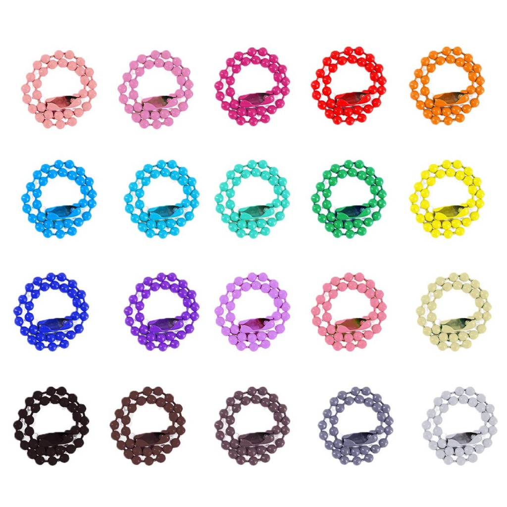 Set 10 chuỗi hạt châu nhiều màu sắc 2.4mm kèm đầu nối dài 12cm dùng để làm đồ trang sức thủ công
