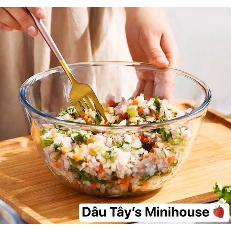 Tô, bát thuỷ tinh siêu dày dùng được trong lò nướng, lò vi sóng, thuỷ tinh chịu nhiệt