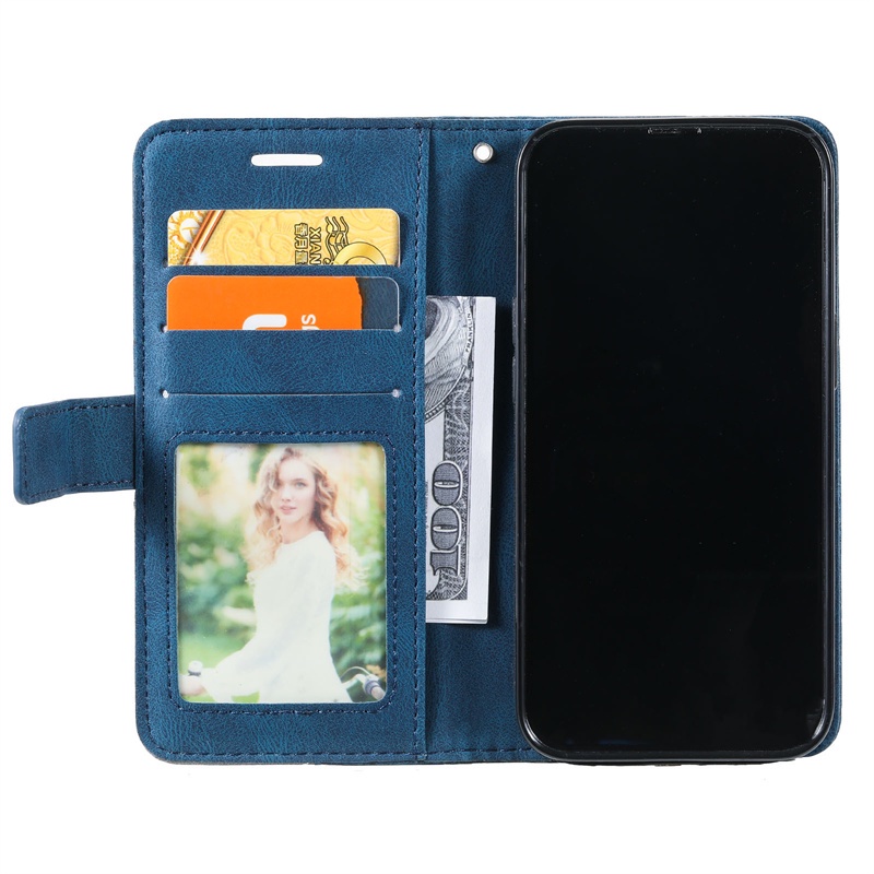 Ốp Điện Thoại Da Mềm Kiểu Ví Lật Có Ngăn Thẻ Thời Trang Cho Samsung Galaxy S7 edge S8 S9 S10 Plus S10E S8 + S9 + S10 + X