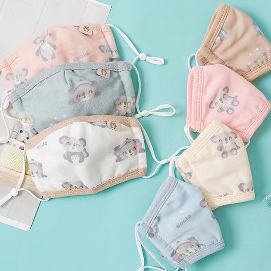 Khẩu trang vải cho bé có dây rút, Khẩu trang vải cao cấp cho bé từ 0 - 5 tuổi 100% COTTON HỮU CƠ TỰ NHIÊN Chống bụi mịn